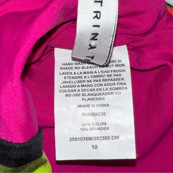 Trina Turk  Women's Standard Rainforest Plunge Hi Leg One Piece, Multi, Size 10 - Picture 10 of 16